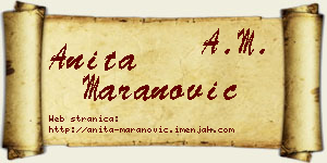Anita Maranović vizit kartica